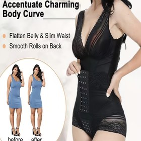 Resim Şık Doğum Sonrası Bodysuit Ayarlanabilir Üçgen Kancalı ve Dantel Süslemeli - Bej Dikişsiz Hamile Şekillendirici, Orta Destekli Sıkıştırma için Postpartum, Sadece Elde Yıkama, Rahat Günlük Kullanım, Sofistike Tasarım, Pürüzsüz Kumaş 