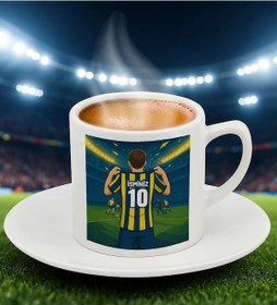 Resim Bk Gift Kişiye Özel Sarı-lacivert Forma Tasarımlı Türk Kahvesi Fincanı, Arkadaşa Hediye, Sevgiliye Hediye, Taraftar Hediyesi Kobitmeyencom34746 Bk Gif 