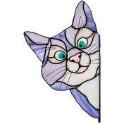 Resim Suntek Gözetleyen Kedi Vitray Suncatcher Lover Hediye Mor 