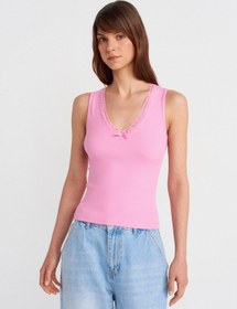 Resim Dilvin 31778 Dantel Detaylı Top-pembe Pembe 