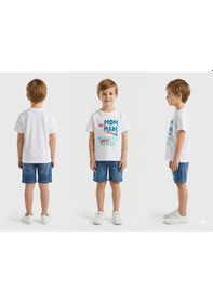 Resim United Colors Of Benetton Benetton Erkek Çocuk Relaxed Fit T-shirt Beyaz 