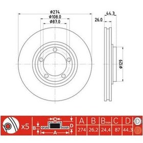 Resim TAIWAN 10204-30303 Ön Fren Aynası 274Mm Starex Yeni Model 02-07 
