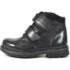 Resim Raker Hakiki Deri Siyah Cırtlı Erkek Çocuk Bot 26-35 Siyah 