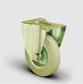 Resim EM02SPRg100 Sabit Maşalı Gri Kauçuk Tekerlek Çap:100 Hafif 