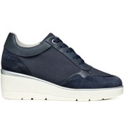 Resim Geox Kadın Lacivert Ilde Kalın Tabanlı Bağcıklı Deri Sneaker D25raa0as22c4nf4 