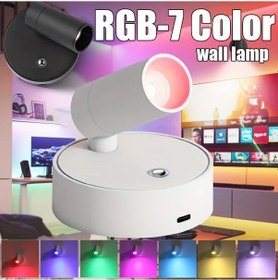 Resim Willowhaven White 2pcs Rgb 7 Renkli Manyetik Duş Lamba Usb Şarjlı 360 Döner Kablosuz Gece Işığı Ahşap 