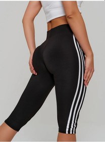 Resim Fiden Geniş Lastikli Spor Tayt Kısaltılmış Kapri 115511154 Siyah Kristal 