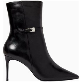 Resim Castle Black Black Suede Studio Elodie 80 Siyah Deri Sivri Burun, Tokalı Fermuarlı El Yapımı Zarif Bilekte Topuklu Çizme 37 