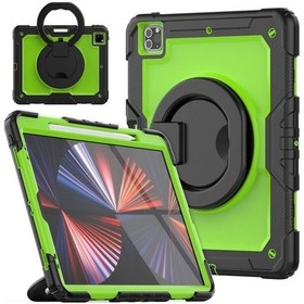 Resim iPad Uyumlu Pro 12.9 2021 Bilezik Tutucu Silikon + Pc Tablet Kılıfı 