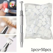 Resim Tırnak Rengi Sünger Gradyan Karışık DIY Tırnak DIY, Takı, Elmas Taşları ve Tutucu Pense, 50 Mini Sünger Küpü ile 1 Pense Kavrama 