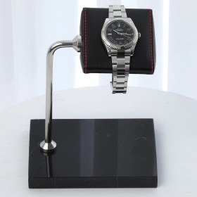Resim Onywatch Tekli Mermer Saat Standı -Negro Marquine Mermer 