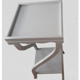 Resim Fiskos Çiçeklik 4ayak Spiral Model Parlak Ihlamur Ağacı Ayak Parlak Beyaz Mdf Tabla El Yapım 