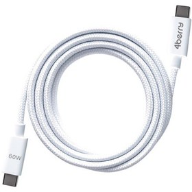 Resim Eco-cc Beyaz Usb-c-c Örgülü Kablo 2 M, 60 W Hızlı Şarj 