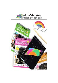 Resim Gökkuşağı Kazıma Defteri Sihirli A6 10x15 Cm 1 Paket 10 Sayfa Spiralli Scratch Note Spralli Siyah Sihirli Resim Defteri Siyah 