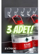 Resim EVİMOL 3 Adet Kendinden Güçlü Yapışkanlı Askılık 