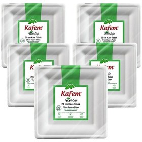 Resim Kafem Ekolojik Kare Tabak 20 Cm 25 Li X 5 Paket 