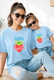 Resim genosha Anne Kız 100% Pamuk T-shirt Mama Mini Mother Daughter TEKLİ FİYAT 
