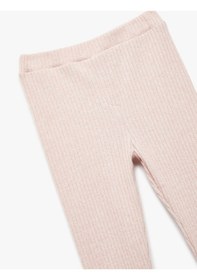 Resim Koton Viskon Karışımlı Beli Lastikli Basic Tayt Pembe 6wmg40070ak Gül 