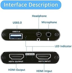 Resim TCNEWCL 4K@60Hz Ses Video Yakalama Kartı, USB 3.0 HDMI Video Yakalama Cihazı, Full HD 1080P, 3.5mm TRS Ses Girişi, HDCP2.2, Oyun Kaydı için, Canlı Yayın Yayını 