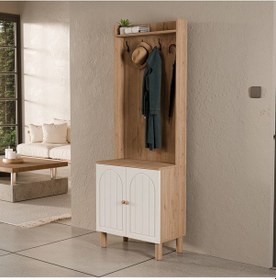 Resim 5072 Rapsody 2 Kapaklı Membran 4 Askılı Bohem Portmanto Sepet-beyaz Beyaz - Meşe 