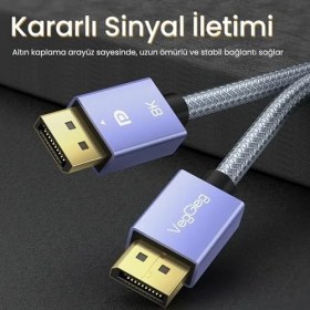 Resim Asseds Store 8K/60Hz 4K/165Hz 2K/240Hz Displayport 1.4 Kablo 5 Metre 