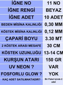 Resim Ea genset İstavrit Çaparisi 30x12 11 No 10 Beyaz İğneli 2li Paket 
