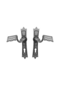 Resim Ferforje Kapı Kolu / Metal Kapı Kolu Seti 