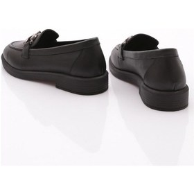 Resim Dgn 706 Kadin Aksesuarli Loafer Ayakkabi Siyah 