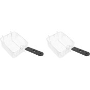 Resim Cecilee3 2x Paslanmaz Çelik Derin Kızartma Sepeti Dikdörtgen Tel Örgü Süzgeç Uzun Saplı Kızartma Pişirme Aracı Gıda Sofra (Yurt Dışından) 