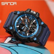 Resim Sunshine022 Sanda Erkekler İçin Büyük Kadranlı Spor Saati - Dijital Ve Analog, Kronometre, Alarm, Yüzme Ve Spor İçin, Mavi Diğer 