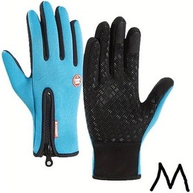 Resim Willowhaven Rooruns Kışlık Motorcycle Bisiklet Eldiveni Light Blue M Termal Yalıtımlı Akıllı Telefon Uyumlu 
