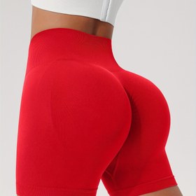 Resim Kadınlar için Yüksek Bel Yoga Şortları - Dikişsiz Hızlı Kuruyan Egzersiz Şortları %90 Naylon/%10 Elastan Karışımı ile, Spor Salonu, Koşu ve Açık Hava Aktiviteleri için Nefes Alabilen Esnek Kumaş - Düz Renk, Sadece Elde Yıkama, Yüksek Bel Şortlar 