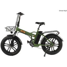 Resim motosergen Alba Fold F Standart 500 Watt Katlanır Elektrikli Bisiklet Orman Yeşili Nfc 48v 10,4 Ah Batarya 