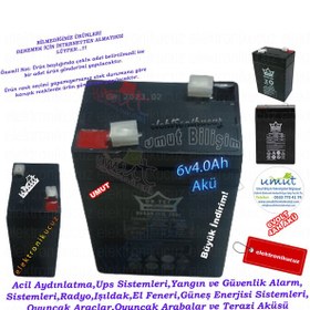 Resim 6 volt akü 6v 4ah akü 6 volt 4 amper ışıldak aküsü stoktan 6V4AH 
