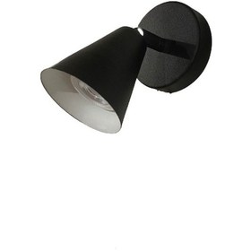 Resim Rsylight Metal Mafsallı Siyah Spot 180 Derece Armatür Aplik Günışığı Led Ampullü Siyah 