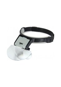 Resim Büro Ev Ofis İçin 5lens Takmalı Led Işıklı Büyüteç Şapka Tip Eller Serbest Çalışma Büyüteci 