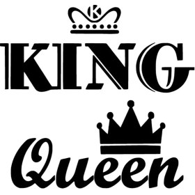 Resim King Queen Seti Sticker 10 x 10 cm 