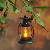 Resim 1 adet Vintage Esinli Alevsiz Mum Lambası, Titreyen Mavi Işık ile, Parti, Düğün, Kilise, Teklifler için Dekoratif Asılı LED Mum Lambası - Plastik, Pil ile Çalışır, Fantezi Tema, Mum Lambası 