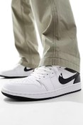 Resim Nike Air Jordan 1 Low Leather Sneaker Hakiki Deri Beyaz Erkek Spor Ayakkabı 