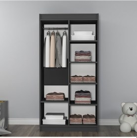 Resim Arnetti Akser 2 Kapaklı Genç Odası Gardırop Atlantik Çam & Antrasit - Akser 