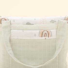 Resim Bebek Bakım Çantası - Açık Yeşil Muslin - Yeşil Gökkuşağı 