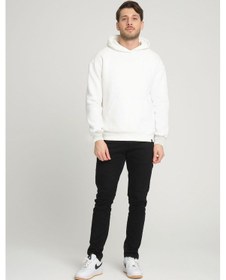 Resim Alexandergardi Alexandergardı Kangru Cepli Kapişonlu Sweatshirt E23-00176 Beyaz 