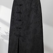 Resim Kadın Çin Qipao Etek - Yüksek Bel Şık Kesim, Resmi ve Günlük Çin Geleneksel Kıyafeti, Düğünler, Kültürel Etkinlikler, Ofis için Görünmez Kumaş, Zarif Asya Resmi Kıyafet, Çin Geleneksel Elbise, Düğün Kıyafeti, Asimetrik Tasarım, Düz Renk Moda, Kültürel Etkinlik Kıyafeti, Retro Tasarım, Yüksek Kaliteli Dikiş, Modest Moda Giyim 