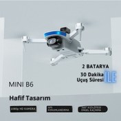 Resim B6 Mini Drone 2Batarya ile 30Dakika Uçuş Beni Takip Et Gps 1080p Hd Çift Kamera 5g Wı-fı Engelden Kaçınma 