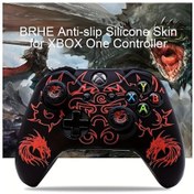 Resim Sunshine022 Brhe Xbox One Kaydırmaz Silikon Kılıf Seti - Çin Ejderha Desenli Mavi Renk 2 Başparmak Kapağı 