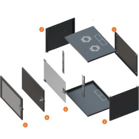 Resim Kastap 7u 19'' Soho Rack Kabinet (açık gri) Boyut: 570x400x370 mm 