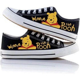 Resim DEEFWEAR Stillex Winnie The Pooh Baskılı Unisex Kanvas Ayakkabı 