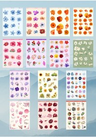 Resim 14'lü Çiçek Temalı 12 17 Cm Sticker Seti/bullet Journal, Scrapbook, Ajanda, Planlayıcı, Defter Için Diğer 