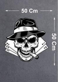 Resim Kurukafa Poker Iskambil Kağıdı Skull Sticker - 00332 50x50 Cm 