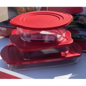 Resim Paşabahçe Kırmızı Kapaklı Borcam Seti 3'lü 